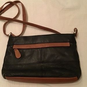 Black and Brown Genuine Italian Leather Purse